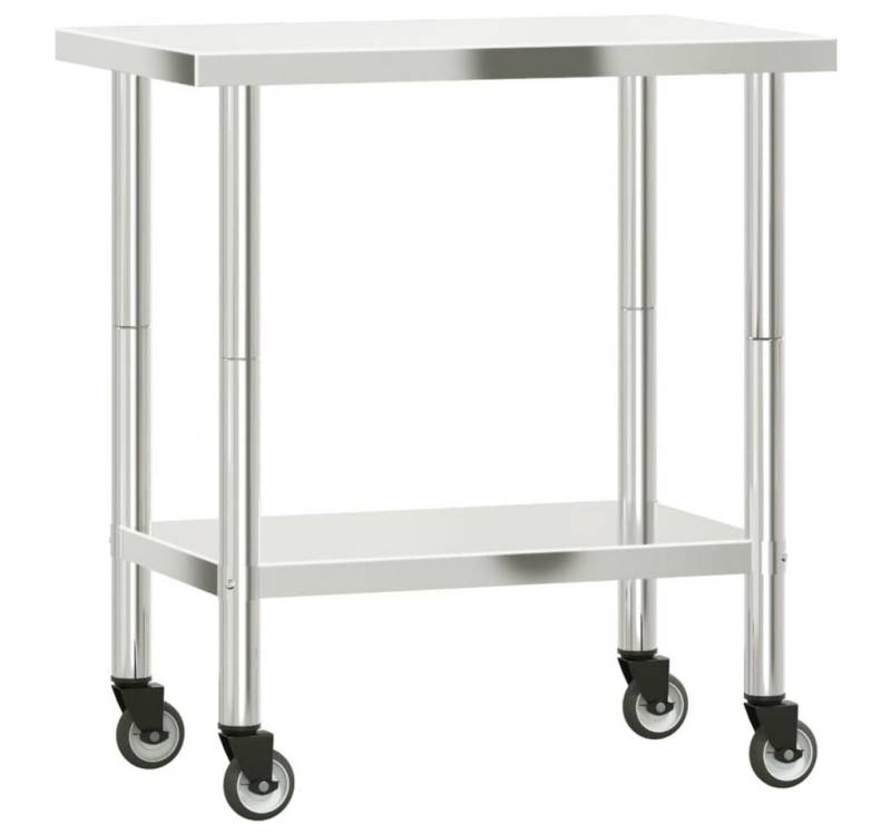 furnicato Küchentisch Küchen-Arbeitstisch mit Rollen 82,5x55x85 cm Edelstahl (1-St) von furnicato