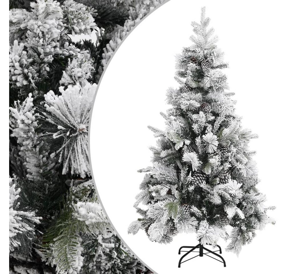 furnicato Künstlicher Weihnachtsbaum Weihnachtsbaum mit Zapfen Beschneit 195 cm PVC & PE von furnicato
