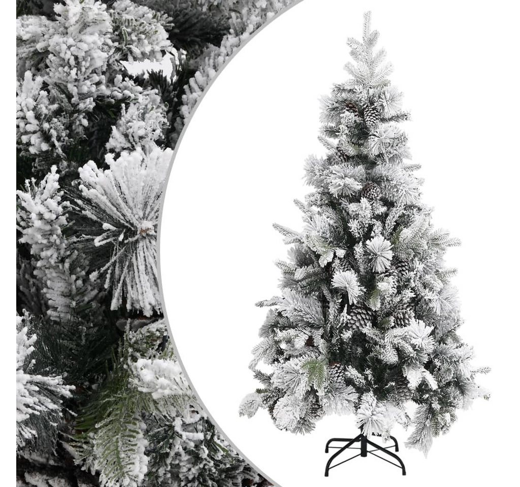 furnicato Künstlicher Weihnachtsbaum Weihnachtsbaum mit Zapfen Beschneit 225 cm PVC & PE von furnicato