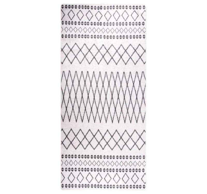 furnicato Läufer Teppich Waschbar 80x300 cm Schwarz und Weiß Rutschfest furnicato Läufer Teppich Waschbar 80x300 cm Schwarz und Weiß Rutschfest von furnicato