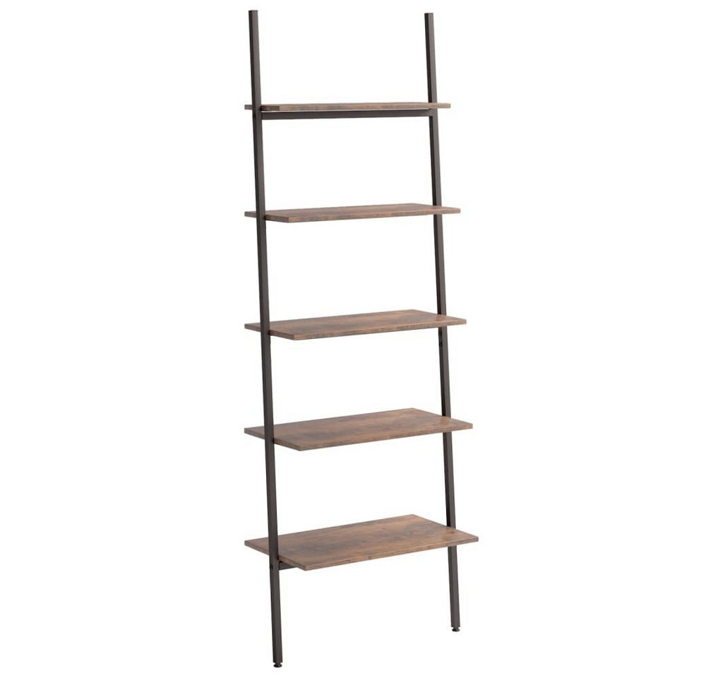 furnicato Leiterregal mit 5 Böden Dunkelbraun und Schwarz 64x34x185,5 cm, 1-tlg. von furnicato
