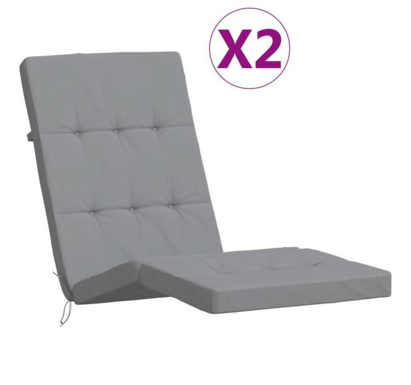 furnicato Liegenauflage Liegestuhl-Auflagen 2 Stk. Grau Oxford-Gewebe, (1 St) von furnicato