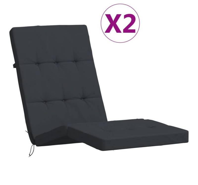 furnicato Liegenauflage Liegestuhl-Auflagen 2 Stk. Schwarz Oxford-Gewebe, (1 St) von furnicato