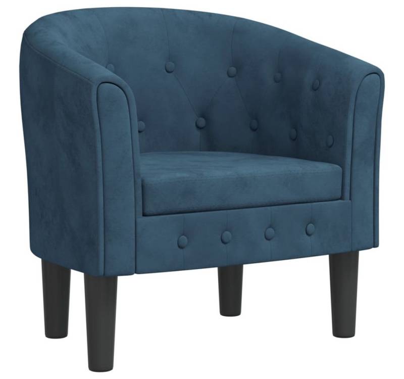 furnicato Loungesessel Clubsessel Dunkelblau Samt (1-St) von furnicato