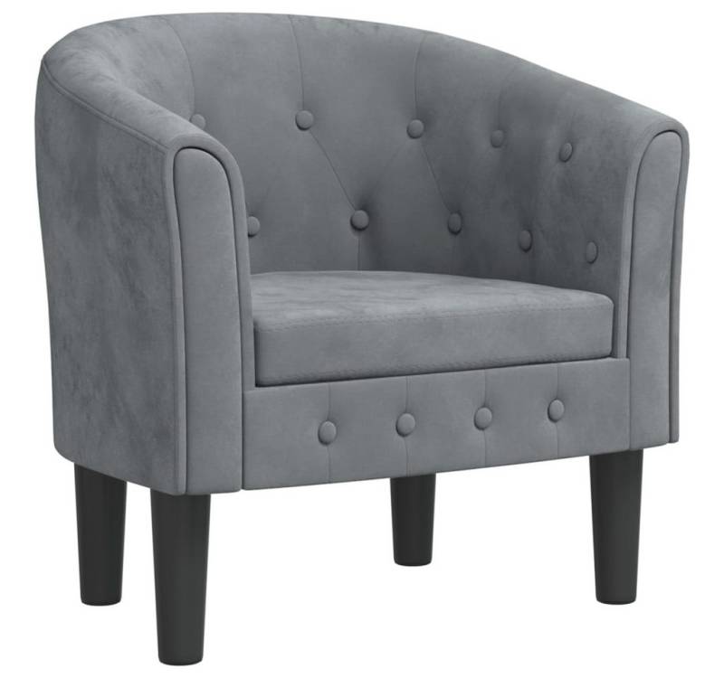 furnicato Loungesessel Clubsessel Dunkelgrau Samt (1-St) von furnicato