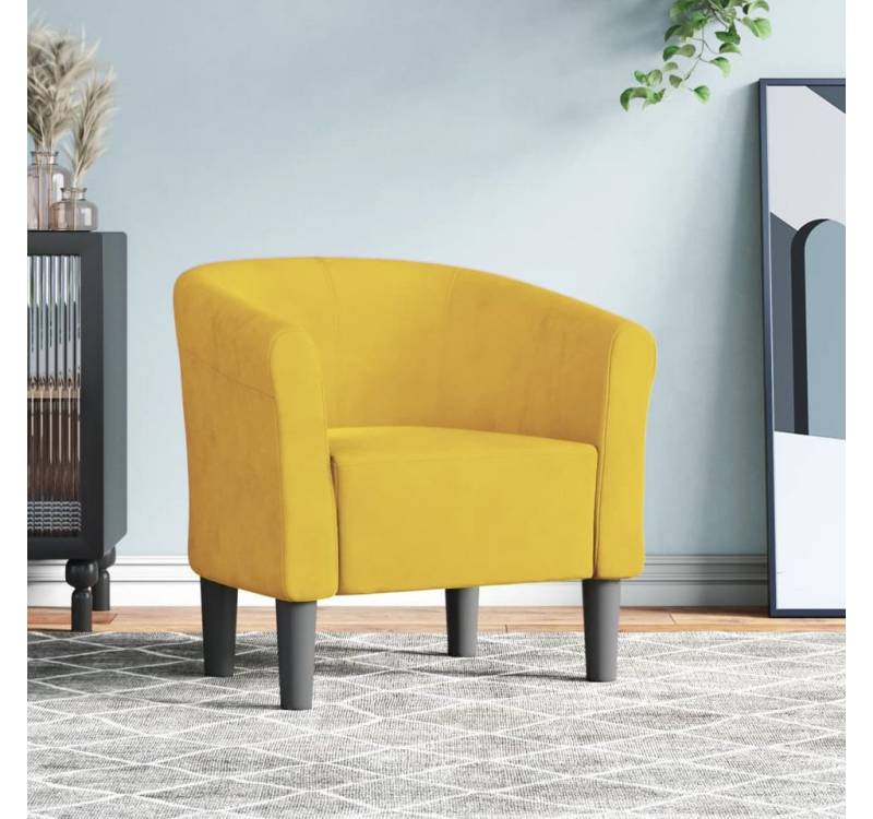 furnicato Loungesessel Clubsessel Gelb Samt (1-St) von furnicato