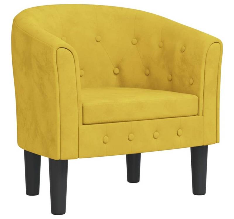 furnicato Loungesessel Clubsessel Gelb Samt (1-St) von furnicato