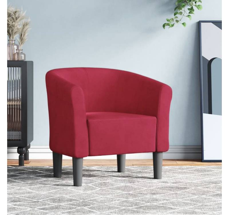 furnicato Loungesessel Clubsessel Weinrot Samt (1-St) von furnicato