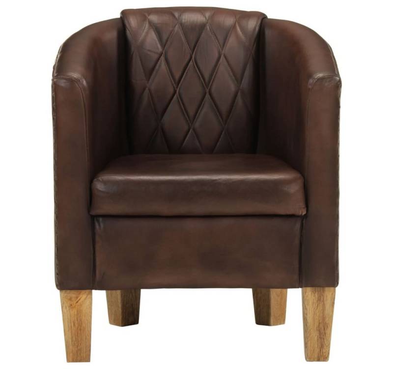 furnicato Loungesessel Sessel Dunkelbraun Echtleder (1-St) von furnicato