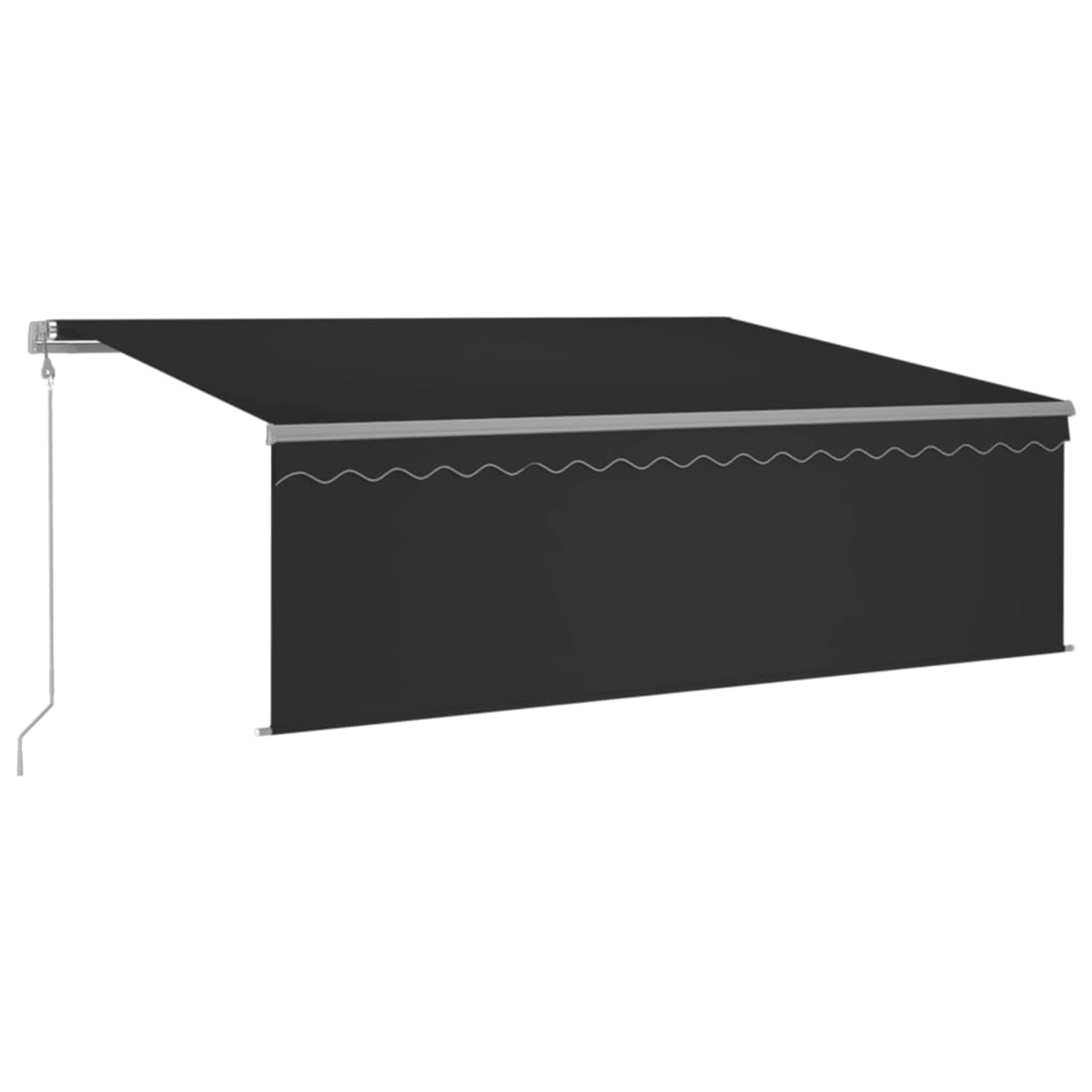furnicato Markise Automatisch Einziehbar mit Volant 4x3 m Anthrazit furnicato Markise Automatisch Einziehbar mit Volant 4x3 m Anthrazit von furnicato