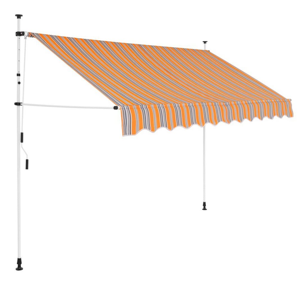 furnicato Markise Einziehbare Handbetrieben 250 cm Gelb/Blau Gestreift von furnicato