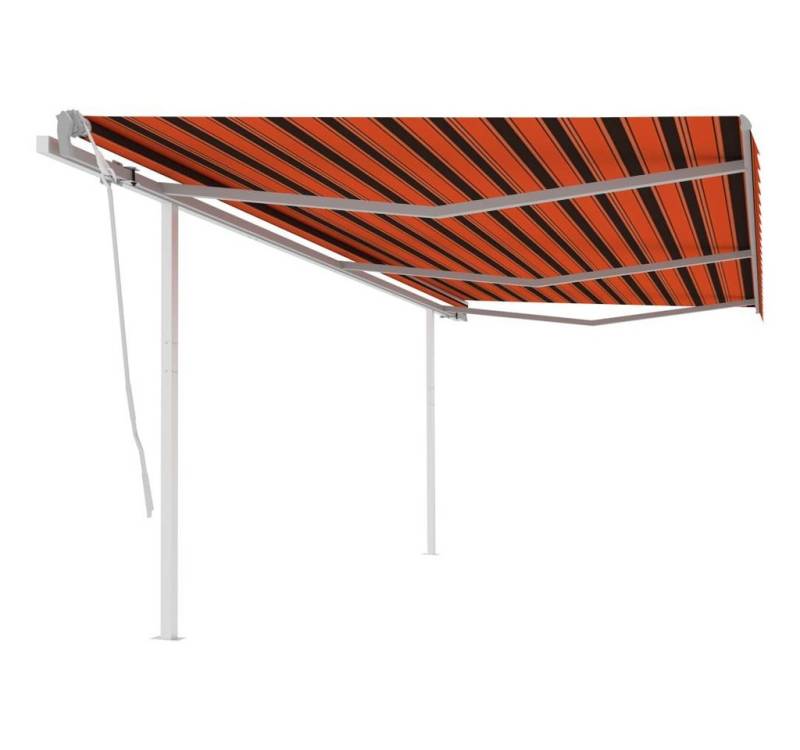 furnicato Markise Gelenkarmmarkise Einziehbar mit Pfosten 6x3 m Orange und Braun (1-St) von furnicato