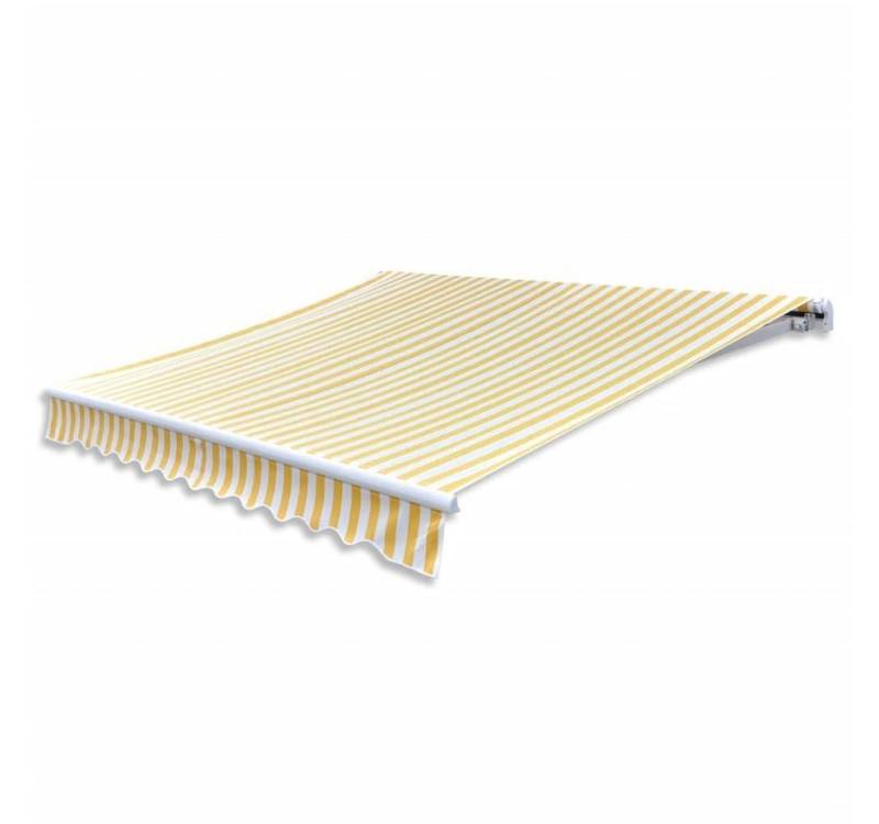 furnicato Markise Gelenkarmmarkise Motorisiert 400 cm Gelb/Weiß (1-St) von furnicato