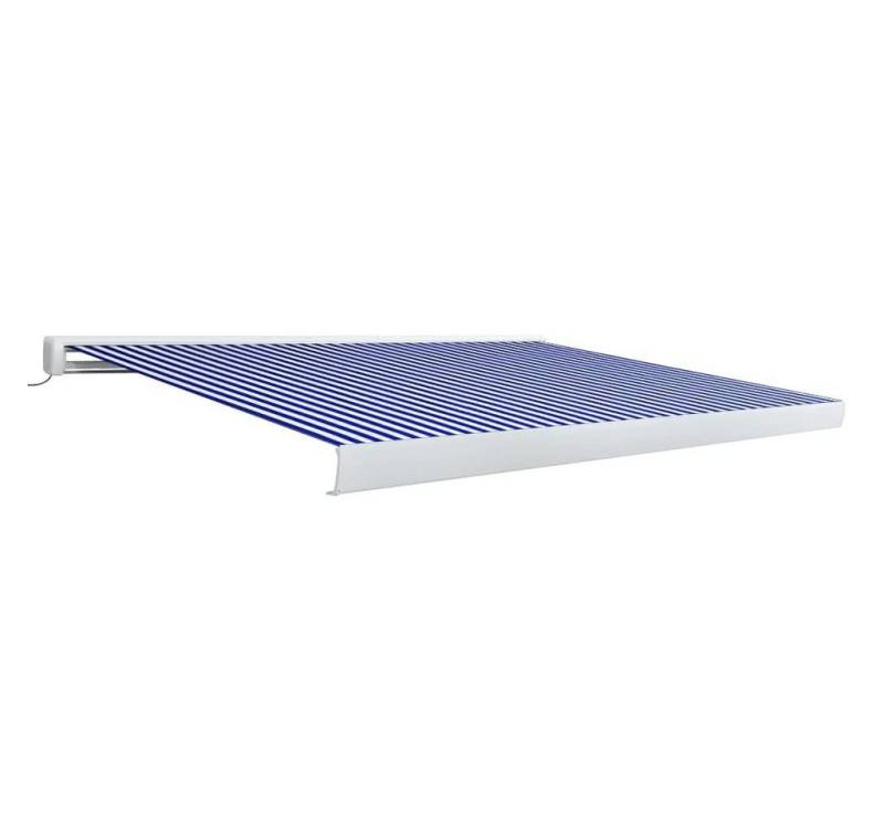 furnicato Markise Kassettenmarkise mit Motor 400x300 cm Blau und Weiß (1-St) von furnicato