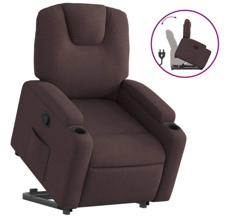 furnicato Massagesessel Relaxsessel mit Aufstehhilfe Dunkelbraun Stoff (1-St) von furnicato