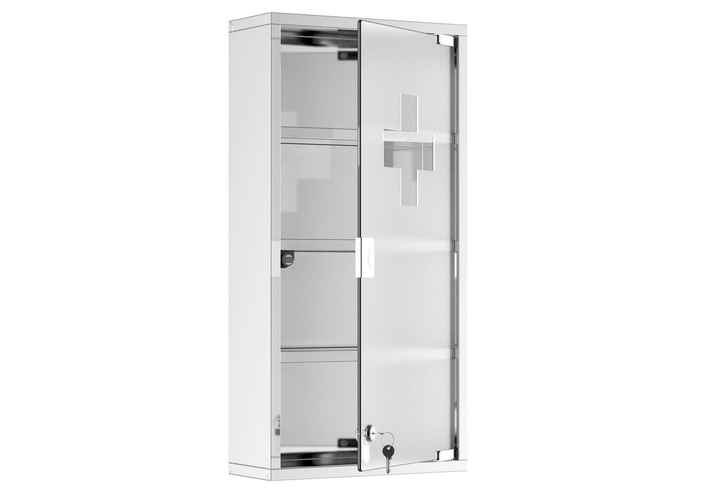 furnicato Medizinschrank Arzneischrank Edelstahl 30x12x60 cm (1-St) von furnicato