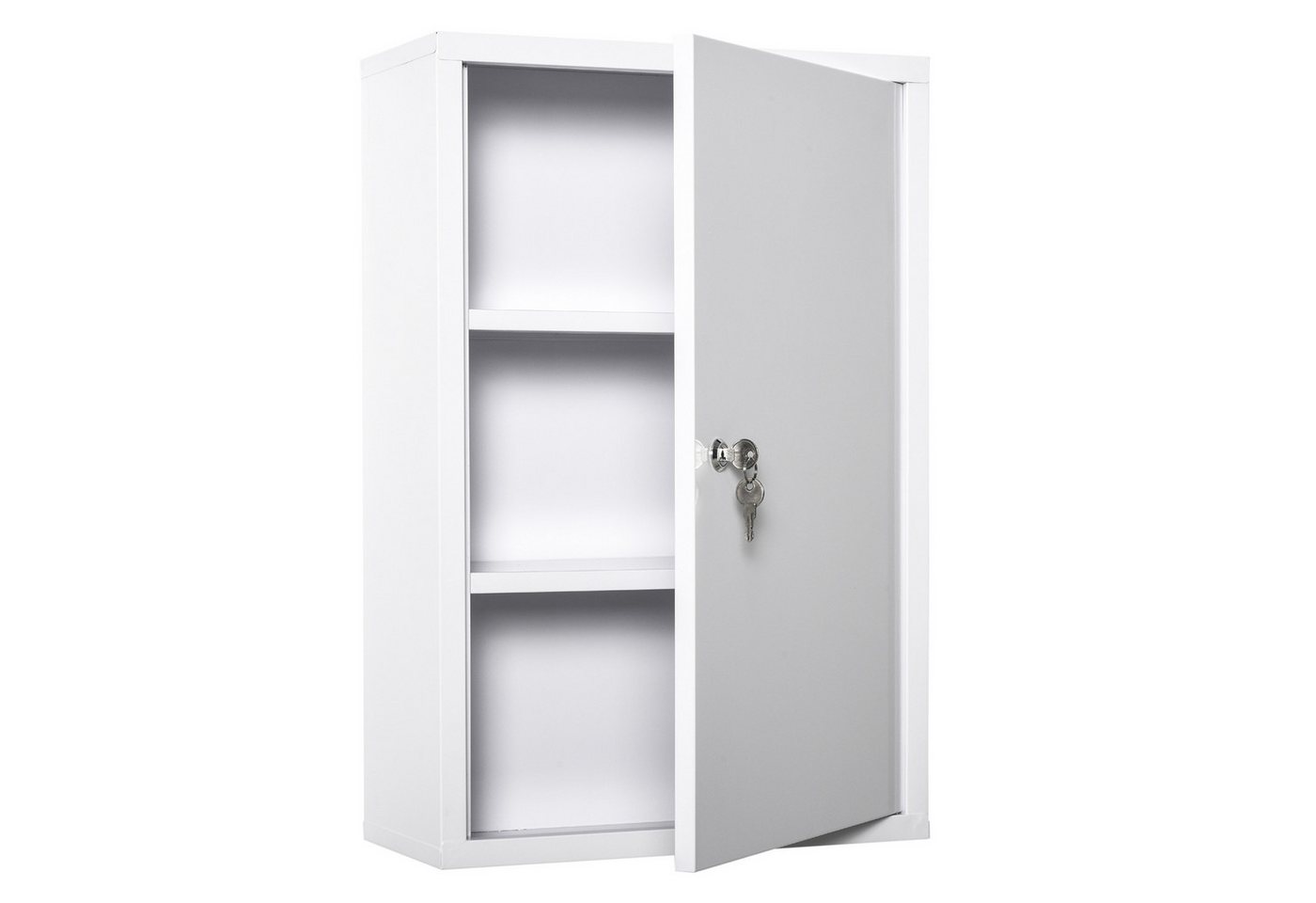 furnicato Medizinschrank Arzneischrank Metall 40x18x60 cm Weiß (1-St) von furnicato