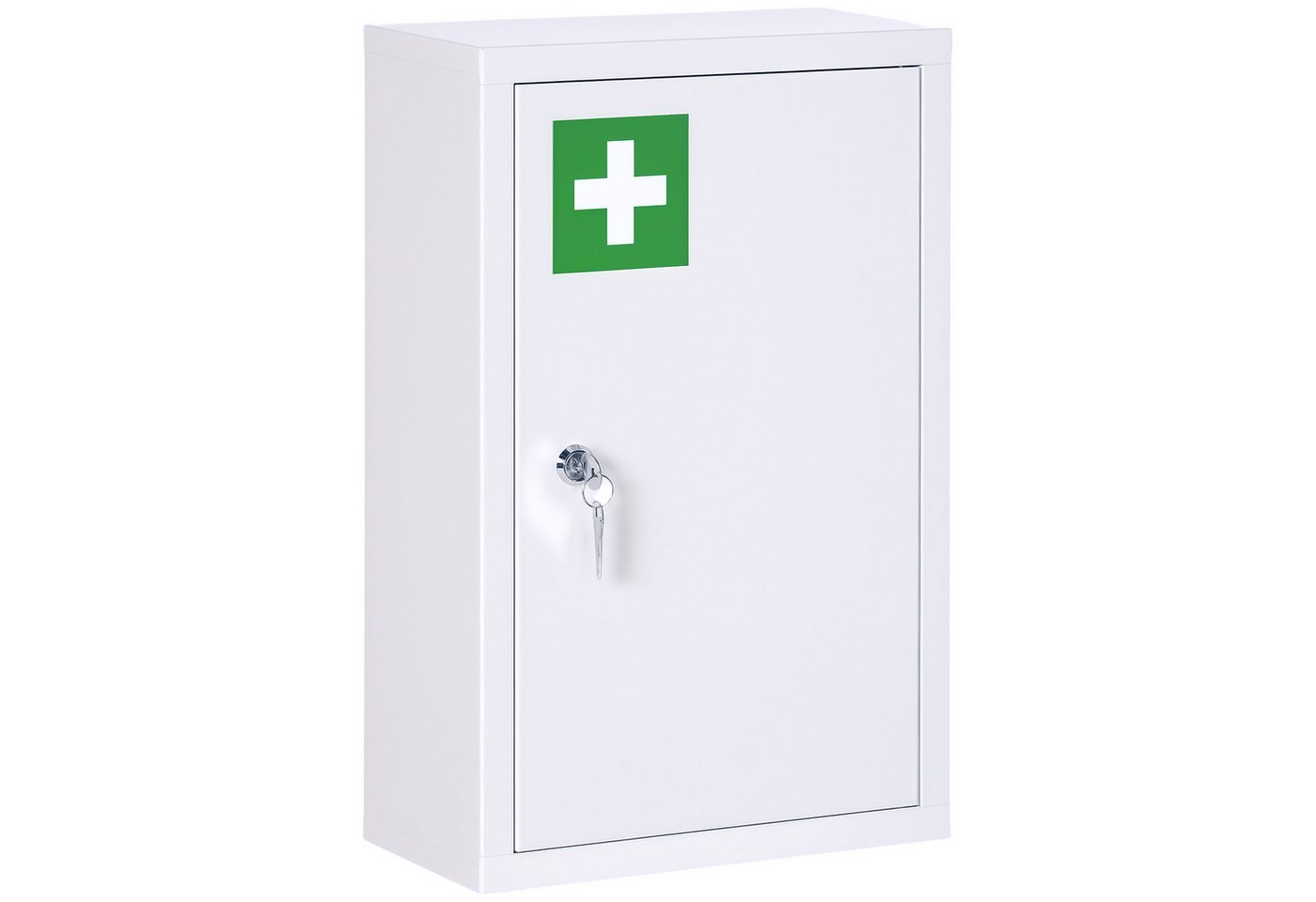 furnicato Medizinschrank Medizinschrank, 3 Fächer, abschließbar, Stahl, 30x14x46 cm (1-St) von furnicato