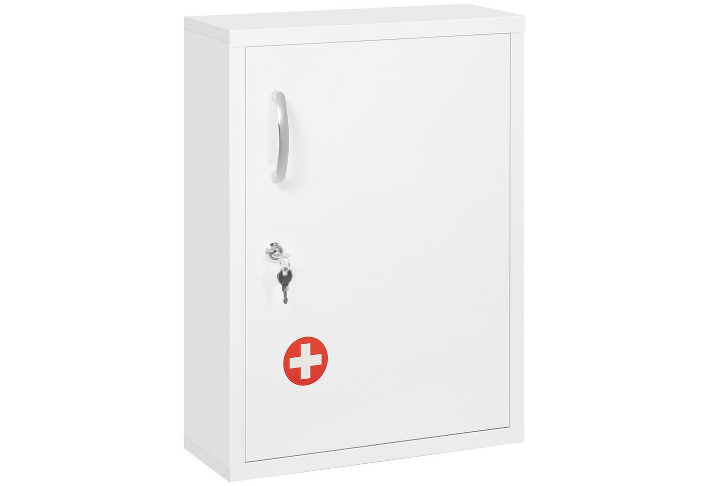 furnicato Medizinschrank abschließbar, 3 Fächer, Rezeptfach, 40x15x5 (1-St) von furnicato