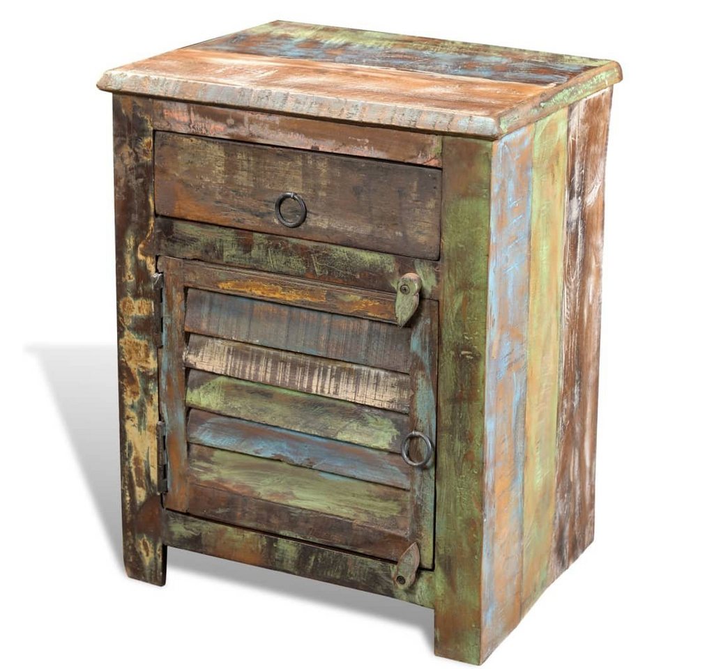 furnicato Nachttisch Beistelltisch mit 1 Schublade & 1 Tür Altholz (1-St) von furnicato