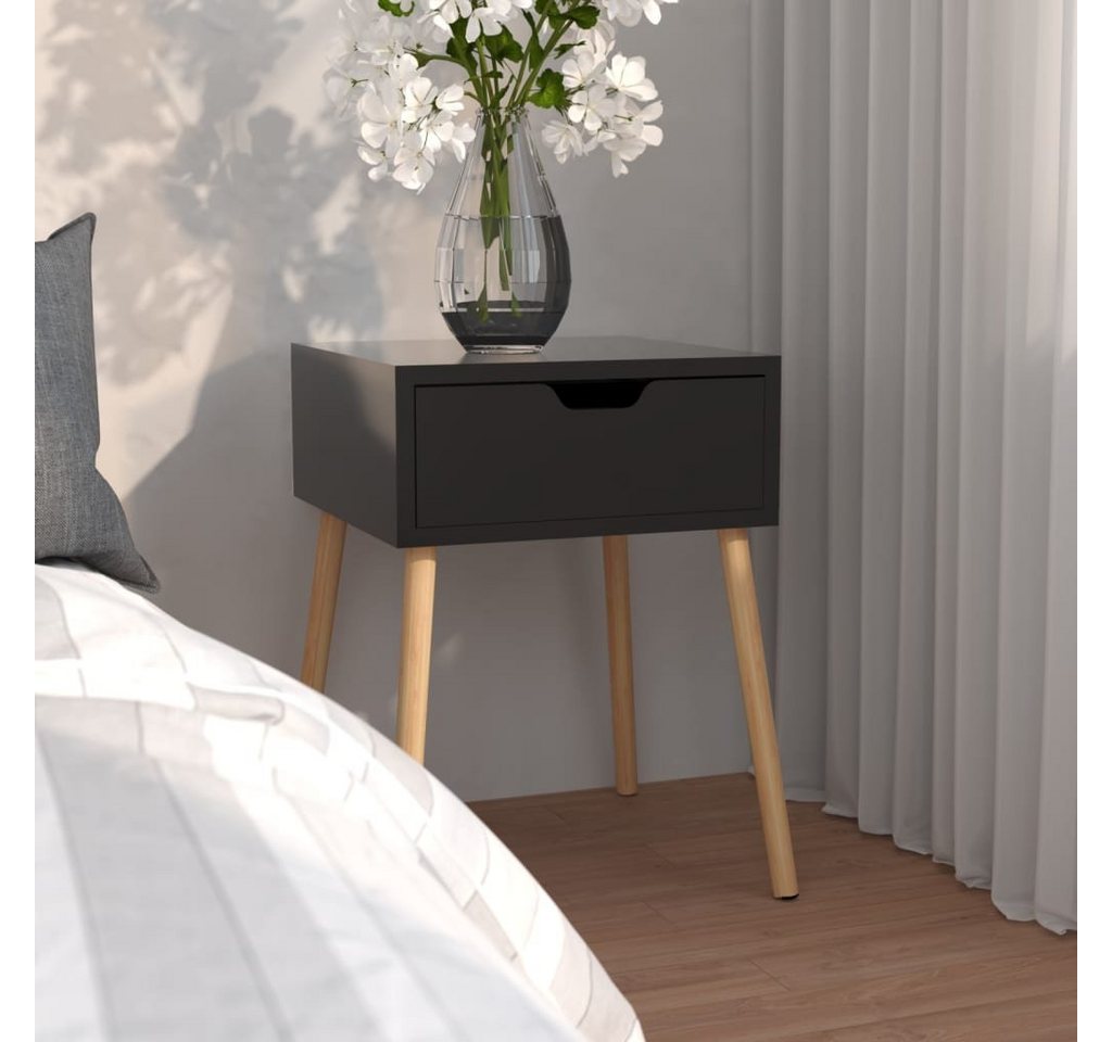 furnicato Nachttisch Hochglanz-Schwarz 40x40x56 cm Holzwerkstoff (1-St) von furnicato