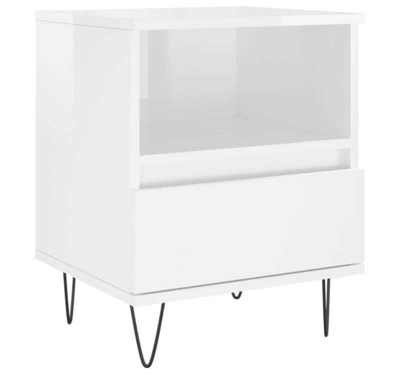 furnicato Nachttisch Hochglanz-Weiß 40x35x50 cm Holzwerkstoff (1-St) von furnicato