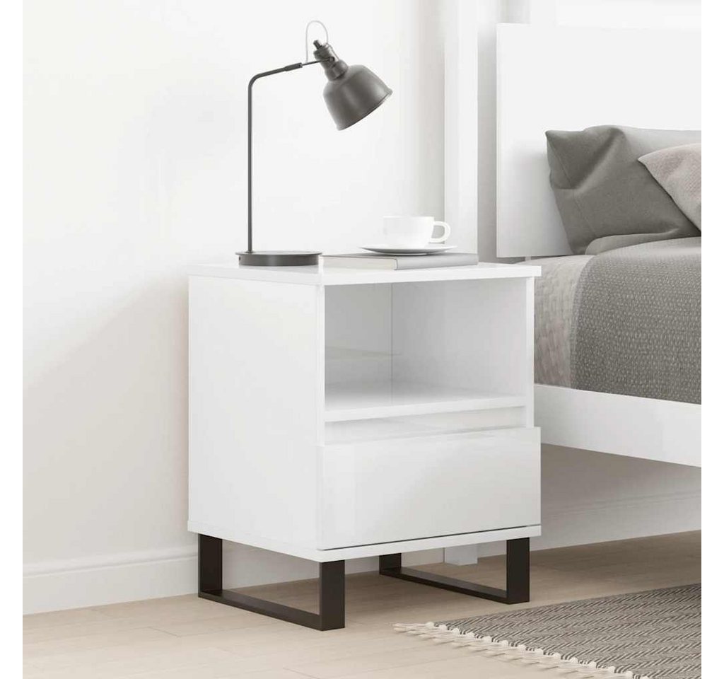furnicato Nachttisch Hochglanz-Weiß 40x35x50 cm Holzwerkstoff (1-St) von furnicato