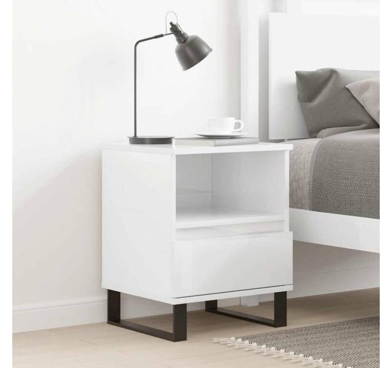 furnicato Nachttisch Hochglanz-Weiß 40x35x50 cm Holzwerkstoff (1-St) von furnicato
