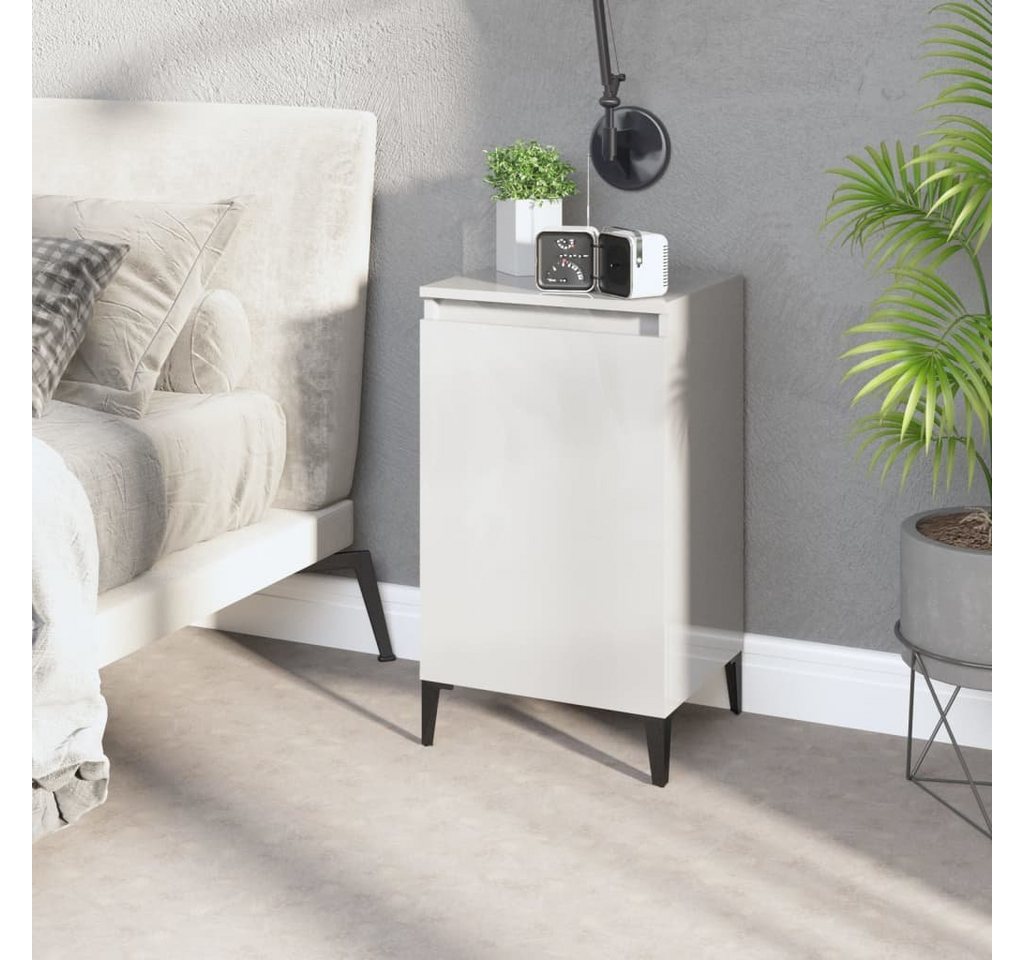 furnicato Nachttisch Hochglanz-Weiß 40x35x70 cm Holzwerkstoff (1-St) von furnicato