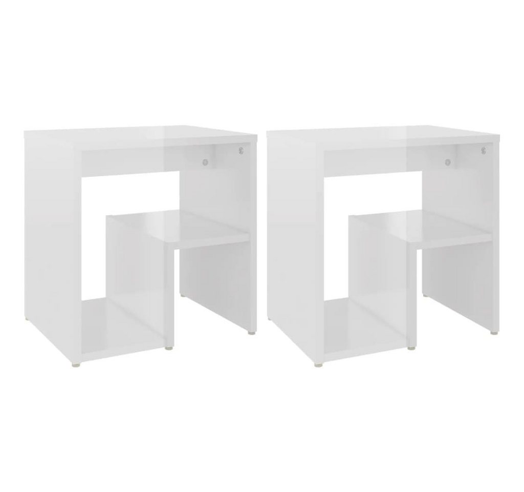 furnicato Nachttisch Nachttische 2 Stk. Hochglanz-Weiß 40x30x40 cm Holzwerkstoff (1-St) von furnicato
