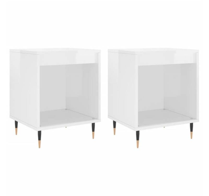 furnicato Nachttisch Nachttische 2 Stk. Hochglanz-Weiß 40x35x50 cm Holzwerkstoff (2-St) von furnicato