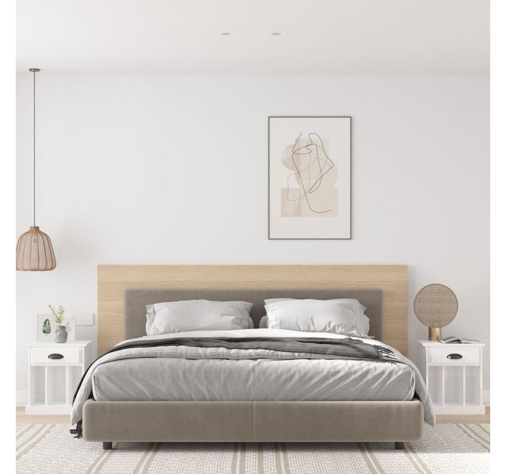 furnicato Nachttisch Nachttische 2 Stk. Hochglanz-Weiß 43x36x50 cm (1-St) von furnicato