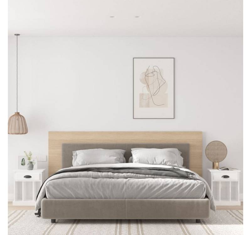 furnicato Nachttisch Nachttische 2 Stk. Hochglanz-Weiß 43x36x50 cm (1-St) von furnicato