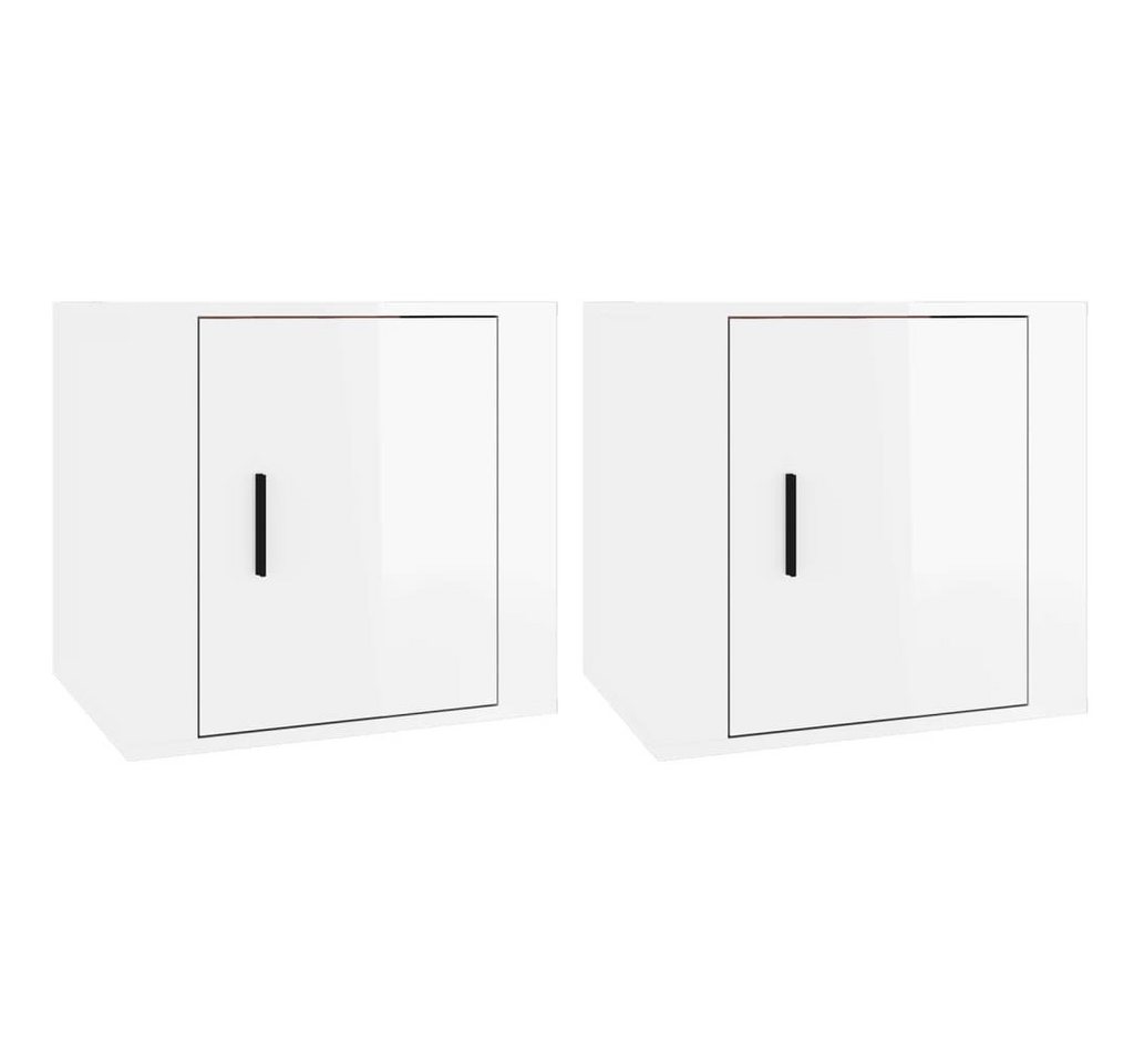 furnicato Nachttisch Nachttische 2 Stk. Hochglanz-Weiß 50x39x47 cm (2-St) von furnicato