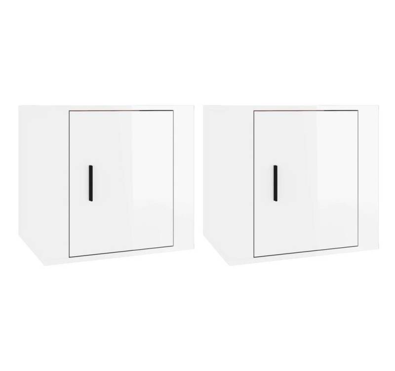 furnicato Nachttisch Nachttische 2 Stk. Hochglanz-Weiß 50x39x47 cm (2-St) von furnicato