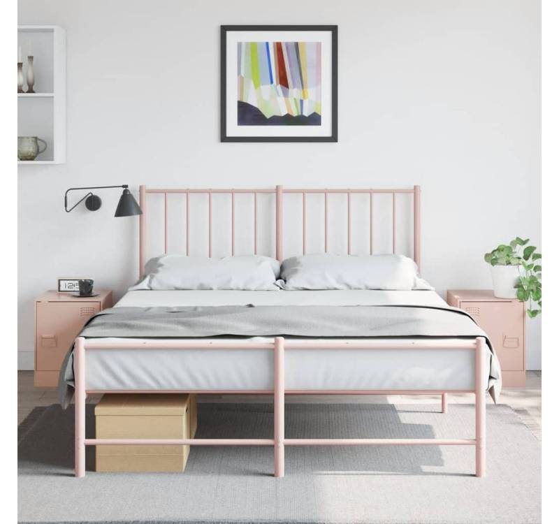 furnicato Nachttisch Nachttische 2 Stk. Rosa 34,5x39x44 cm Stahl (1-St) von furnicato