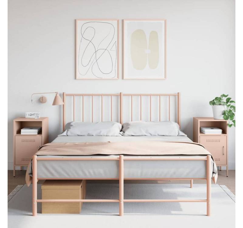 furnicato Nachttisch Nachttische 2 Stk. Rosa 36x39x68 cm Stahl (1-St) von furnicato