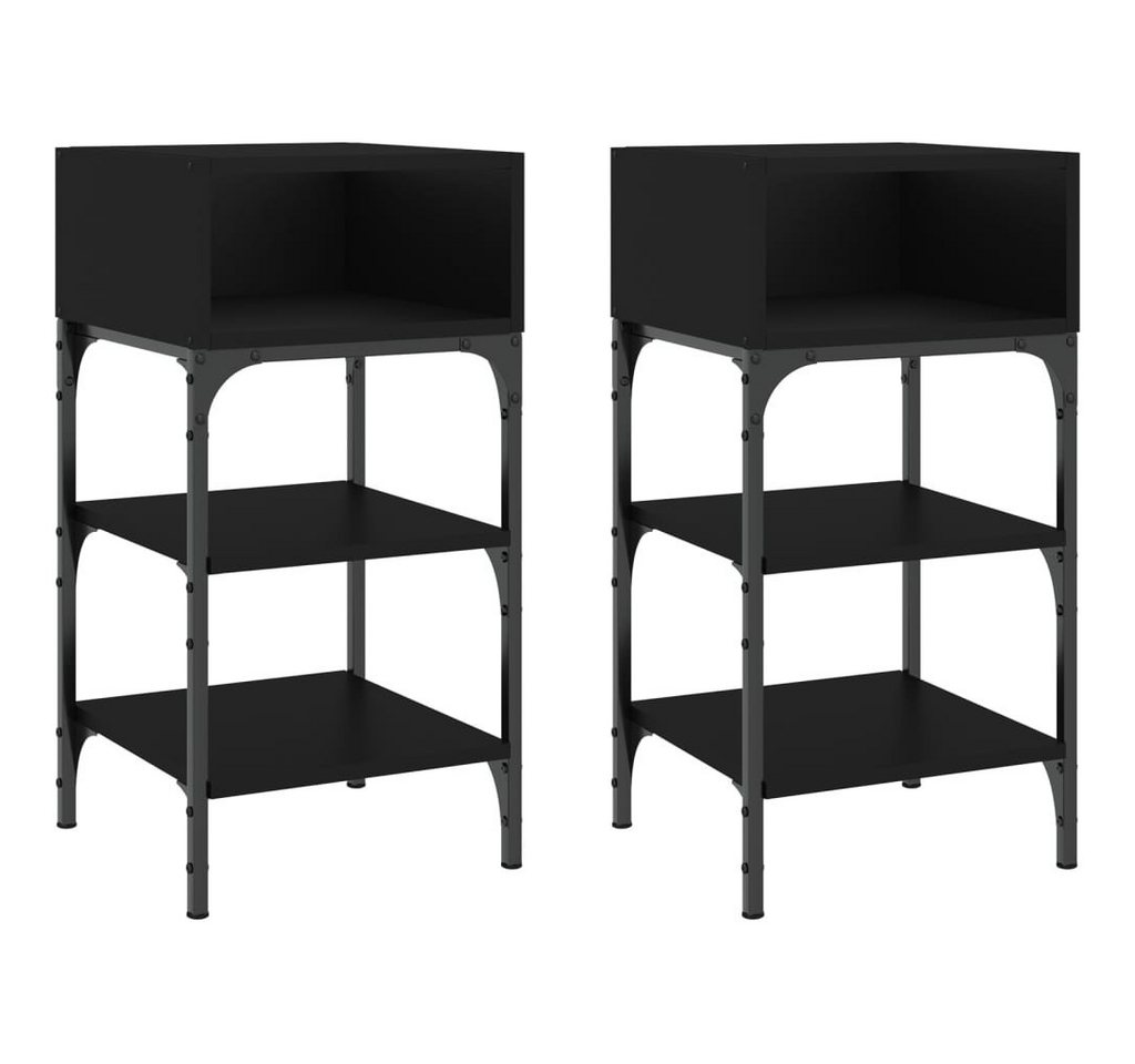furnicato Nachttisch Nachttische 2 Stk. Schwarz 35x34,5x70 cm Holzwerkstoff (1-St) von furnicato