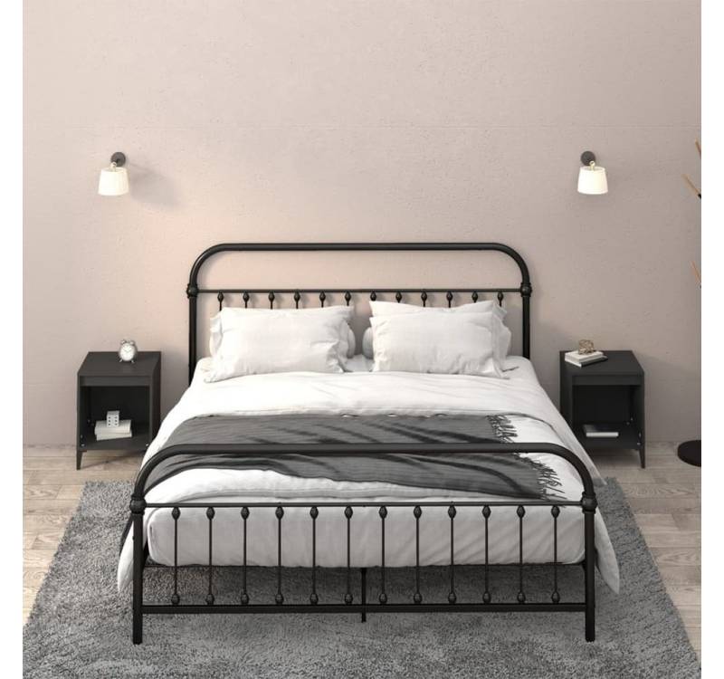 furnicato Nachttisch Nachttische 2 Stk. Schwarz 40x35x50 cm (1-St) von furnicato
