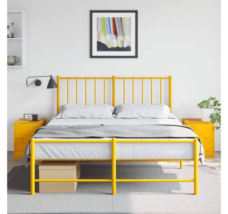 furnicato Nachttisch Nachttische 2 Stk. Senfgelb 34,5x39x44 cm Stahl (1-St) von furnicato