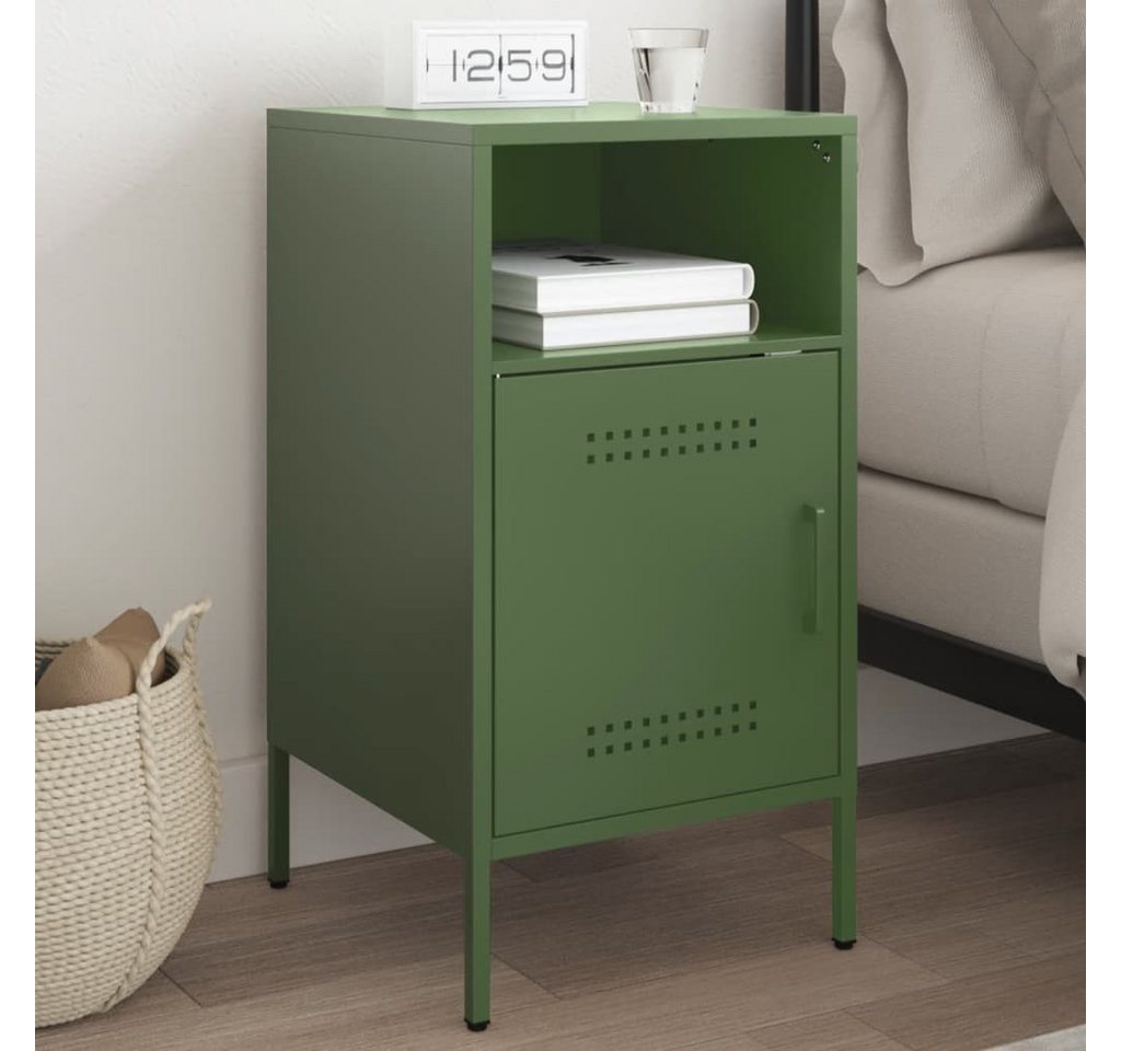 furnicato Nachttisch Olivgrün 36x39x68 cm Stahl (1-St) von furnicato
