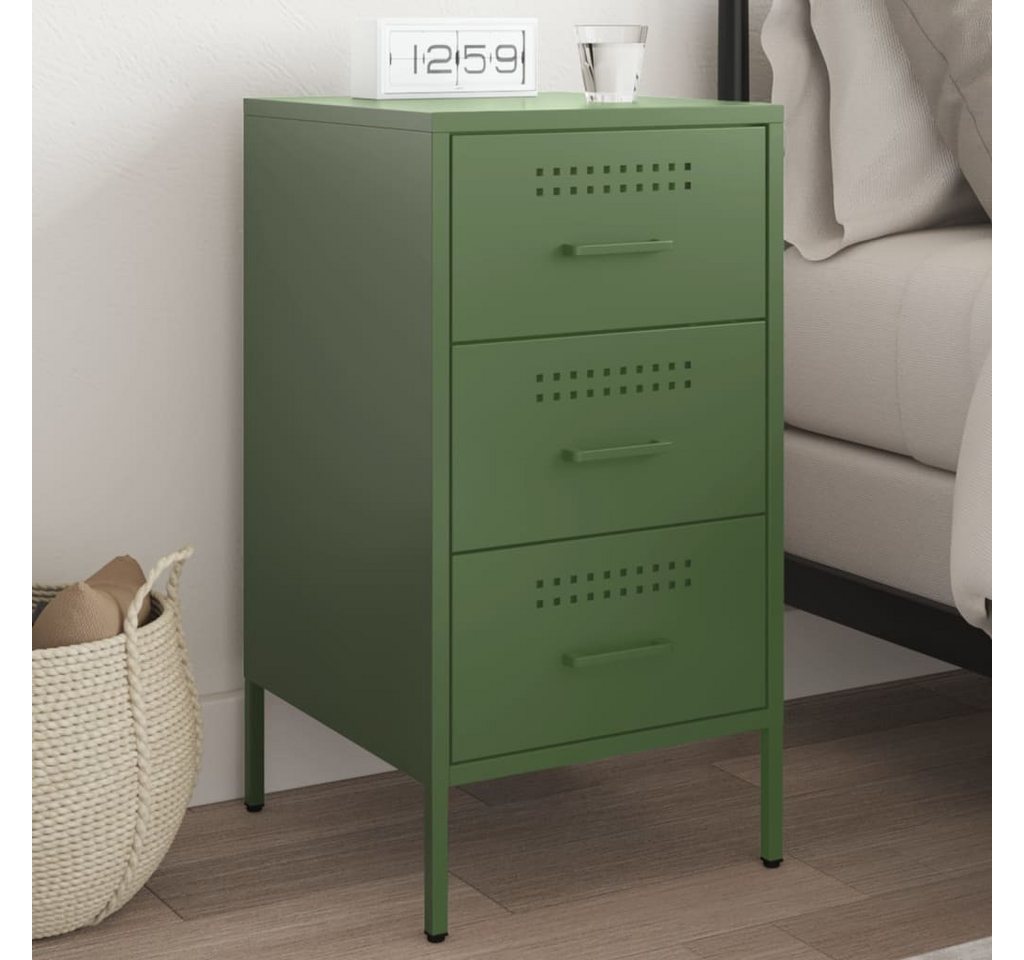 furnicato Nachttisch Olivgrün 36x39x68 cm Stahl (1-St) von furnicato