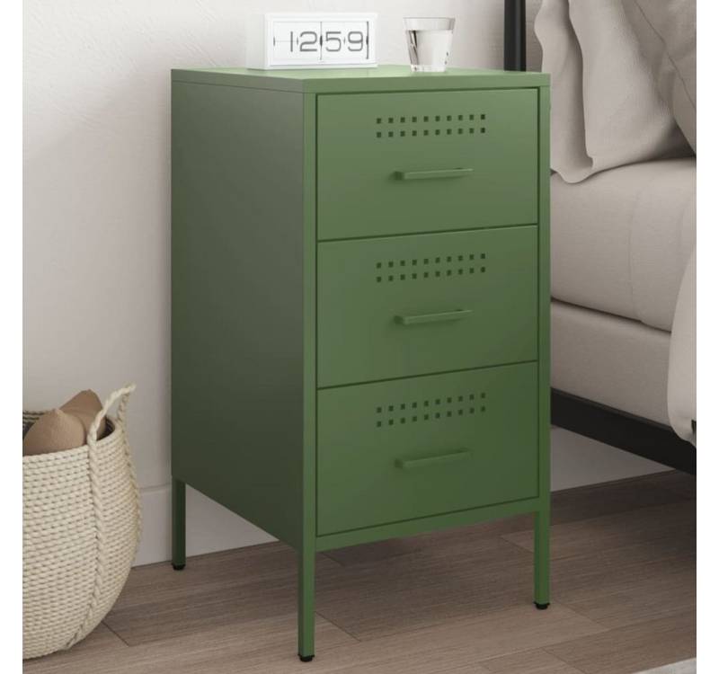 furnicato Nachttisch Olivgrün 36x39x68 cm Stahl (1-St) von furnicato