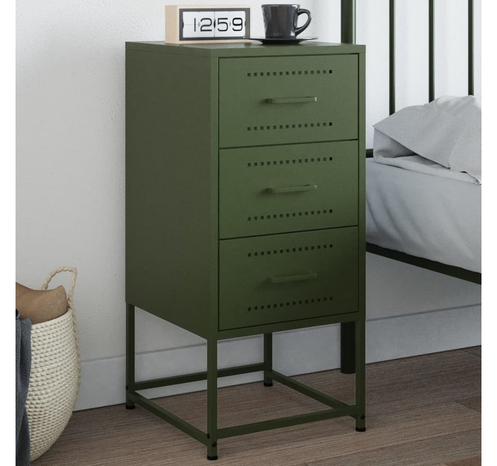 furnicato Nachttisch Olivgrün 36x39x78 cm Stahl (1-St) von furnicato
