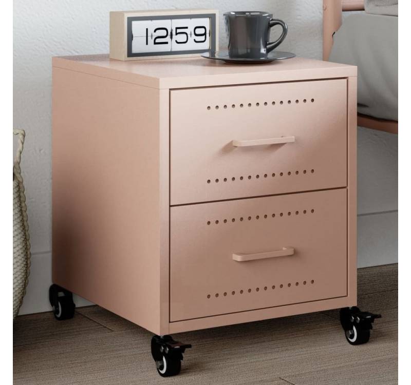 furnicato Nachttisch Rosa 36x39x43,5 cm Stahl (1-St) von furnicato