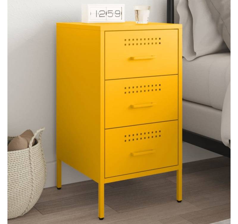 furnicato Nachttisch Senfgelb 36x39x68 cm Stahl (1-St) von furnicato