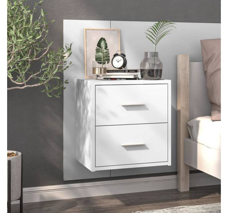 furnicato Nachttisch Wand-Hochglanz-Weiß (1-St) von furnicato