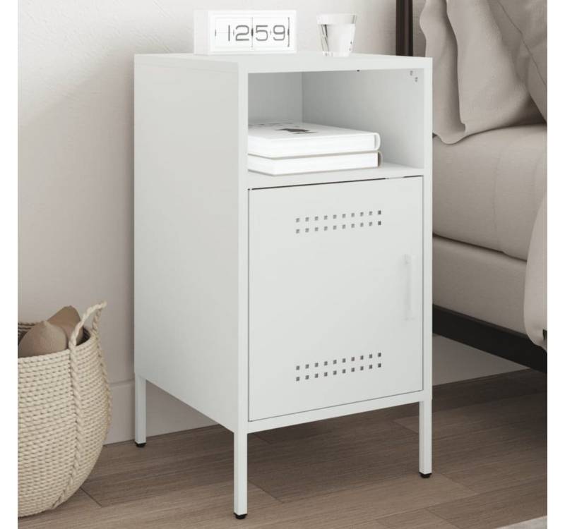 furnicato Nachttisch Weiß 36x39x68 cm Stahl (1-St) von furnicato