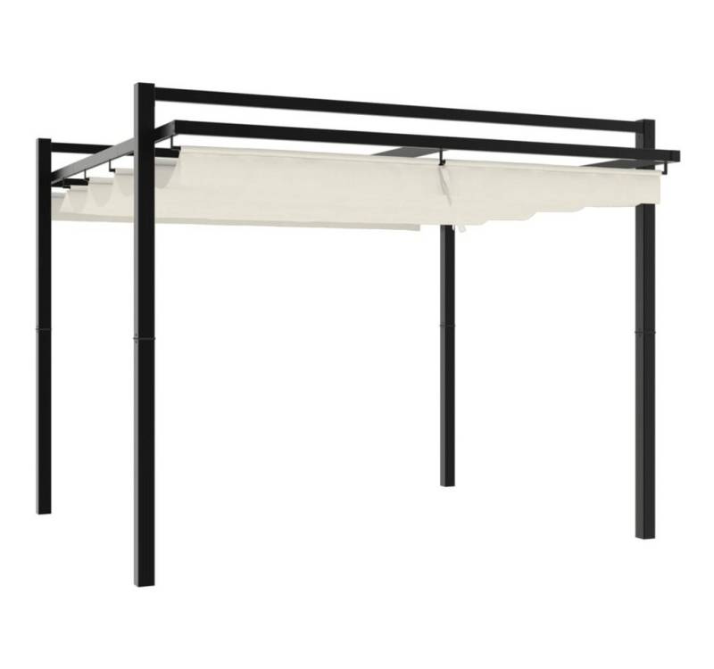 furnicato Partyzelt Gartenpavillon mit ausziehbarem Dach Creme 3x3 m Aluminium von furnicato