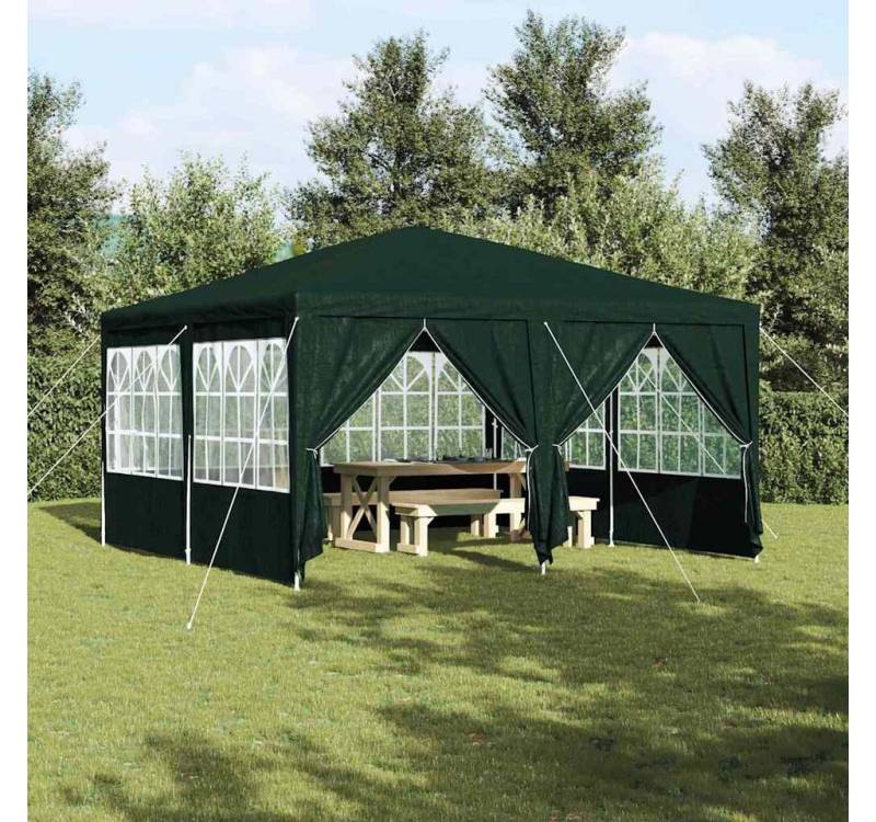 furnicato Partyzelt Party-Zelt Grün und Weiß 400 x 400 x 266 cm Polyester und Stahl von furnicato